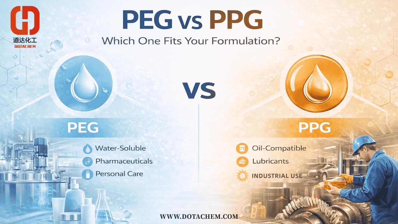 Polyethyleenglycol (PEG) versus polypropyleenglycol (PPG): welke is geschikt voor uw formulering?